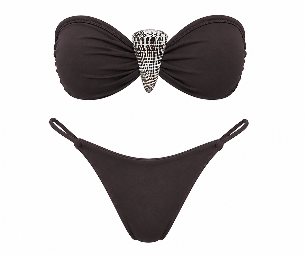 The Mocha Leopard Cone Bikini Top