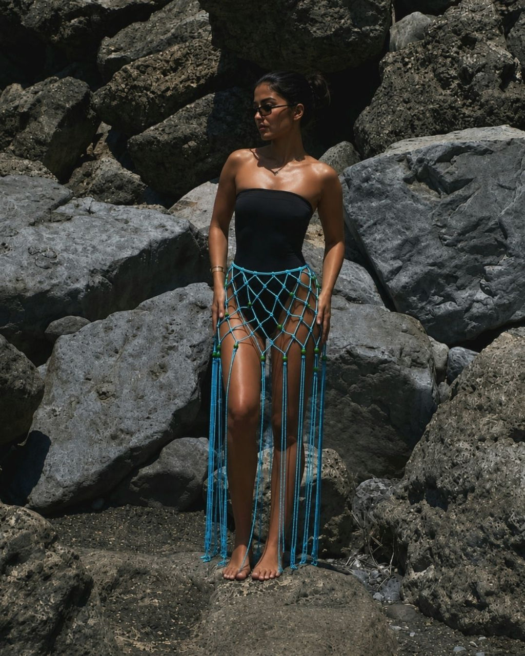 The Reef Cover-up skirt in Turquoise Blue