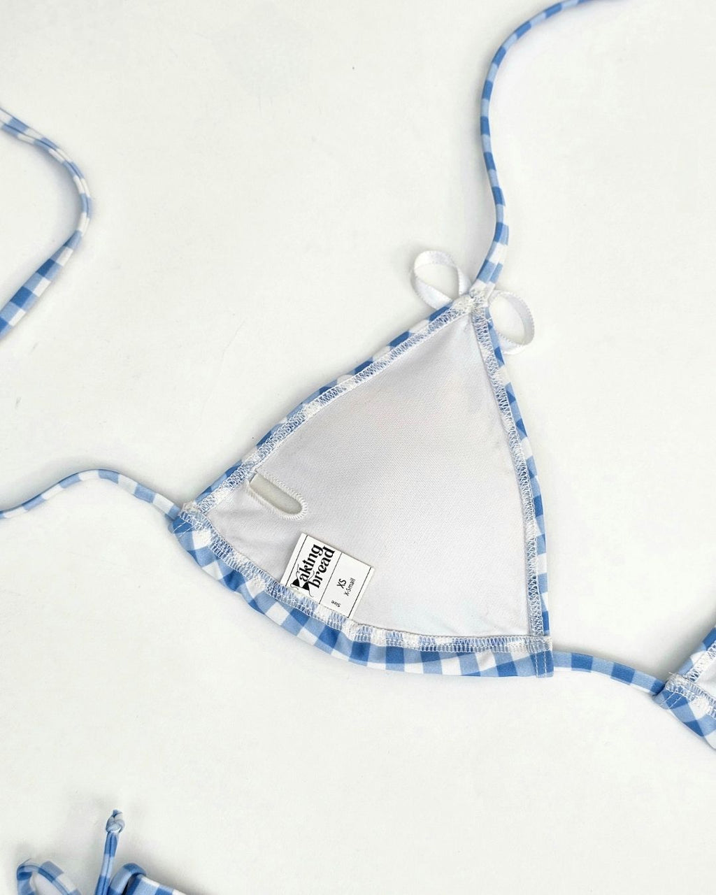 Picnic Basket Blue Gingham Bikini Top