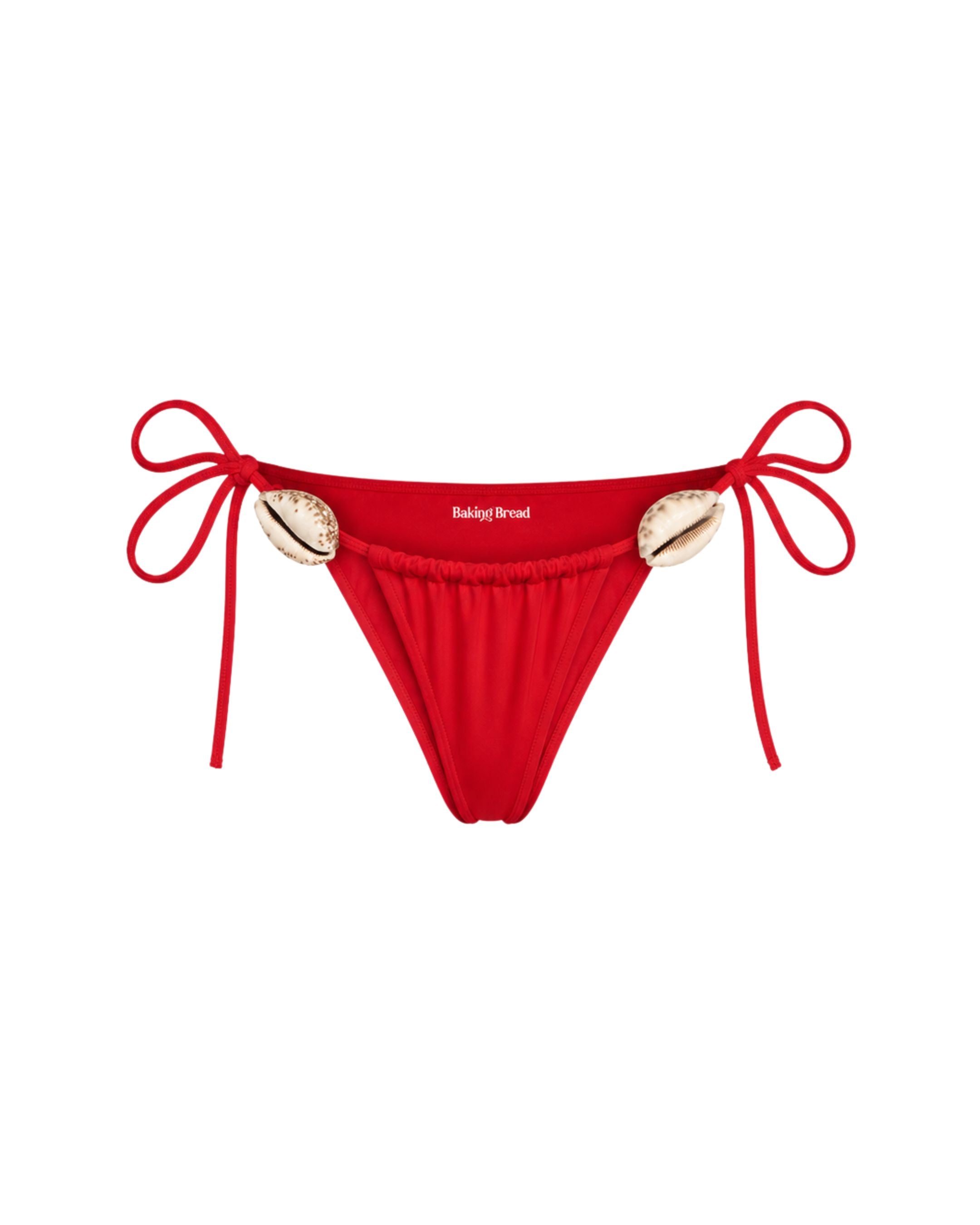 Tiger Cowrie Red Bikini Bottom