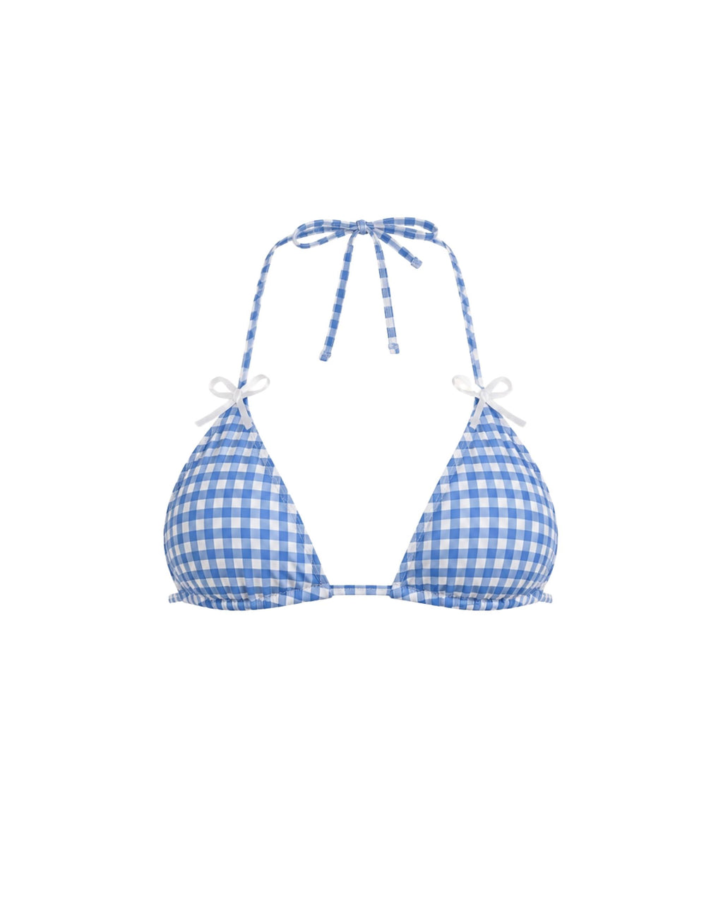 Picnic Basket Blue Gingham Bikini Top