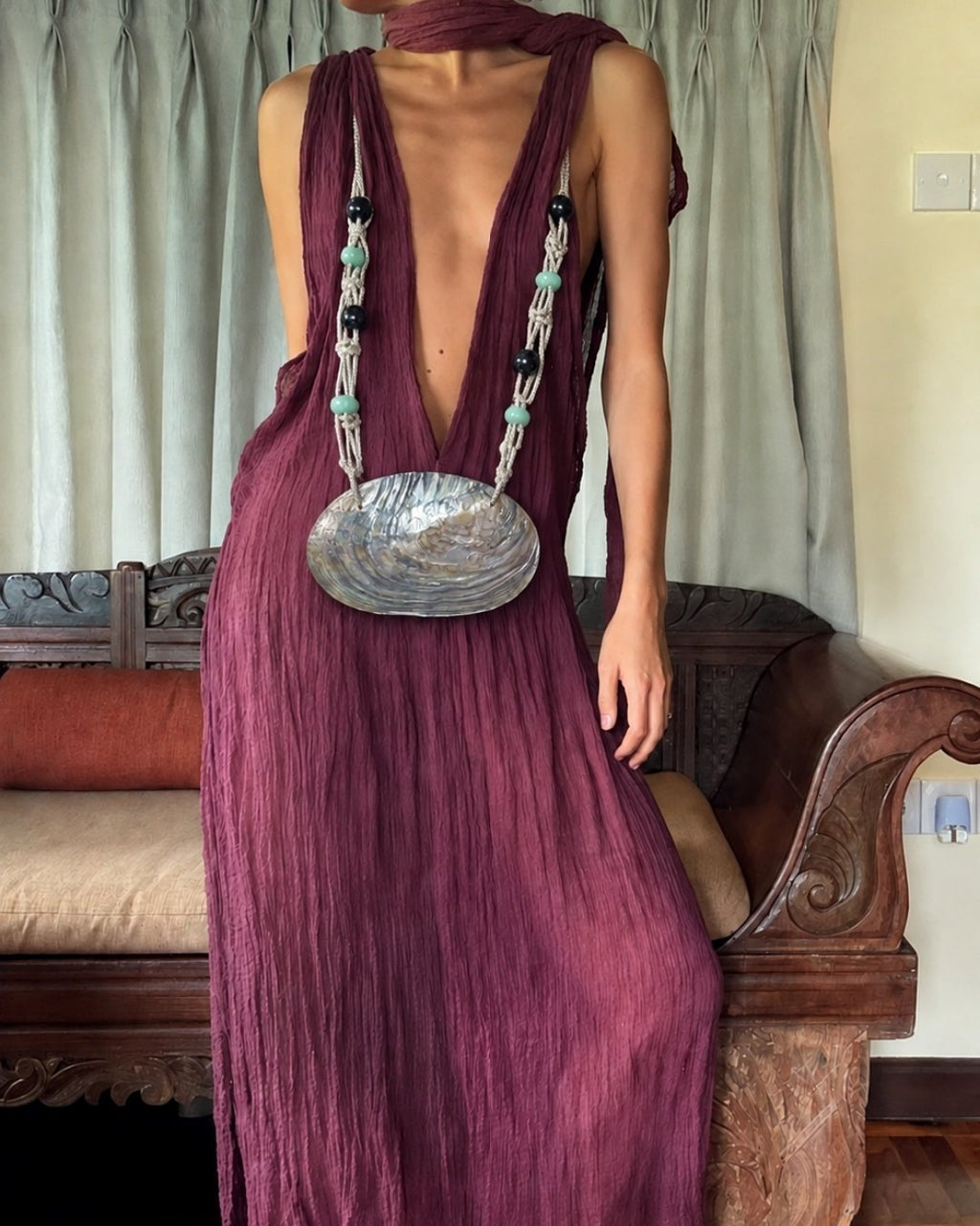 Silver Mother of Pearl Shell Belt